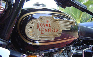 Brass Petrol Tank Motiff For Royal Enfield Motorcycle old Standard Model