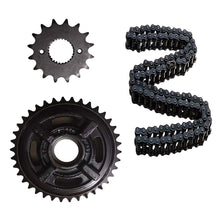 Load image into Gallery viewer, Royal Enfield Classic 350  Chain Sprocket Kit fitted  with brake shoe system in the rear wheel