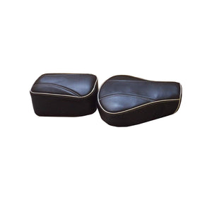 Leatherette Seat Cover Black With Foam Side Stitch Design For Royal Enfield Classic Modal