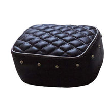 Load image into Gallery viewer, Leatherette Seat Cover Black With Foam &amp; Button Burfi Design For Royal Enfield Classic Modal