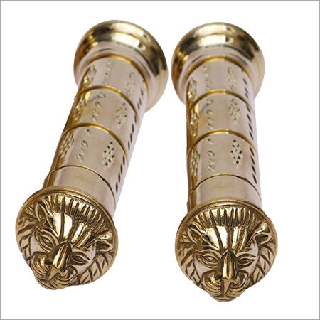 Brass  Handle Bar Grip Lion Face Engraved For Royal Enfield Motorcycle