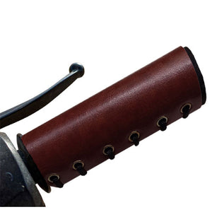 Brown Color Faux Leather universal grip cover for scooter and Motorcycles