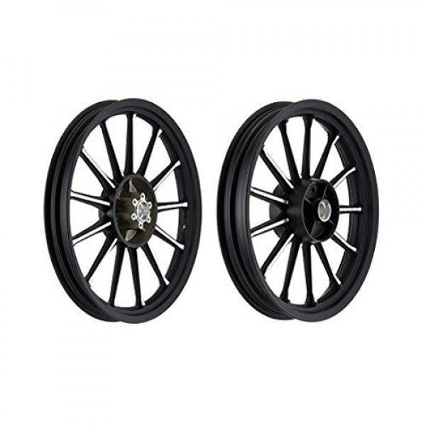 Alloy Wheel 13 Spoke Design Black CNC Double Disk For Royal Enfield Classic 350CC & 500CC Modals