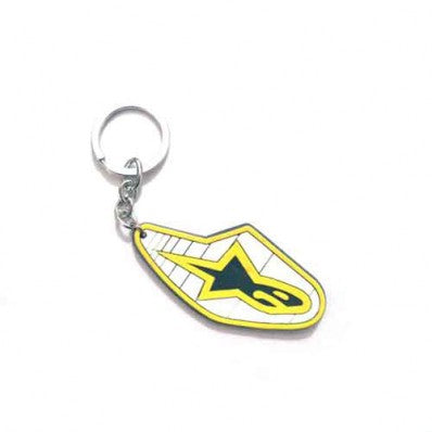 Rubber Alpinstar Yellow White Key Chain For Motorcycles