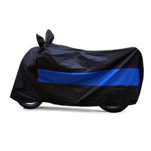 BikeNwear Heavy Duty Water Proof Body Cover for Bajaj Motorcycle Dual Color Black Blue