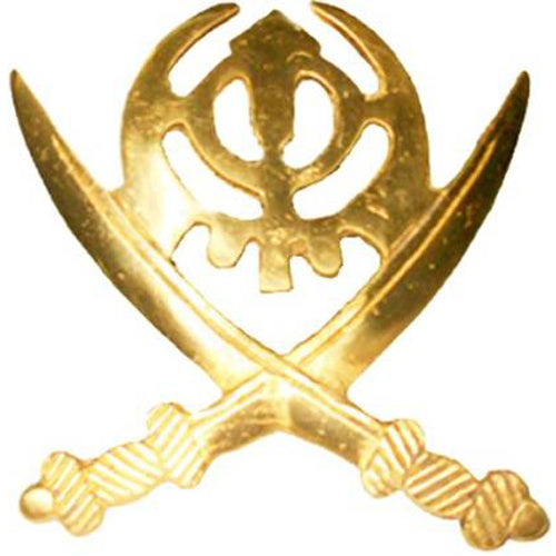 Brass Rear Number Plate Sikh Symbol Khanda With Sword For Royal Enfield Motorcycle
