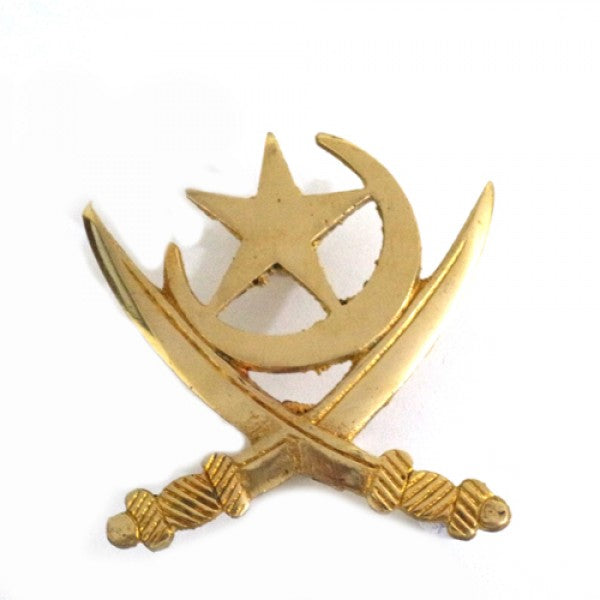 Brass Muslim Symbol With Sword Emblem For Royal Enfield Motorcycle