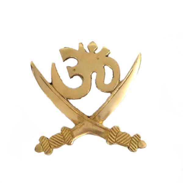 Brass OM Symbol With Sword Emblem For Royal Enfield Motorcycle