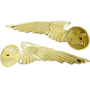 Brass Petrol Tank Motif Wing Design For Royal Enfield Motorcycle
