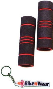 Foam Grip Cover Black Color And Orange Design With BikeNwear Key Chain