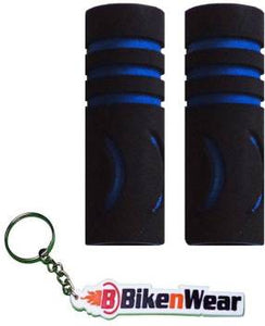 Foam Grip Cover Black Color And Blue Design With BikeNwear Key Chain