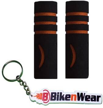 Foam Grip Cover Black And Orange Shade With BikeNwear Key Chain