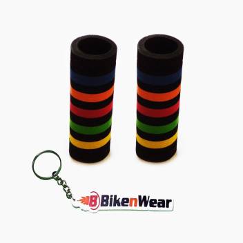 Foam Grip Cover Malti Color Lineing Design   With BikeNwear Key Chain