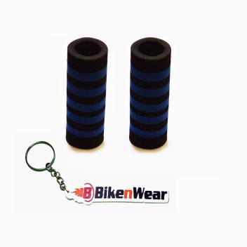 Foam Grip Cover Black And Blue Lineing With BikeNwear Key Chain