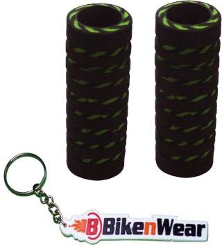 Foam Grip Cover Black Color And  Light  Green Design   With BikeNwear Key Chain
