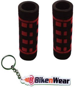 Foam Grip Cover Black Color And Dark Pink Design   With BikeNwear Key Chain