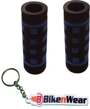 Foam Grip Cover BlackColor And Light Blue  Design   With BikeNwear Key Chain