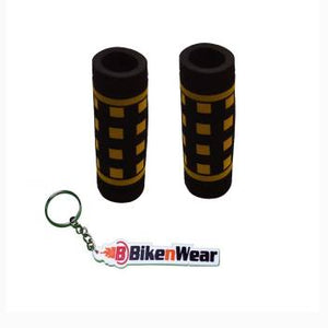 Foam Grip Cover Black Color Yellow Design With BikeNwear Key Chain