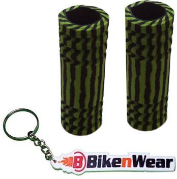 Foam Grip Cover Black And Green Shade With BikeNwear Key Chain