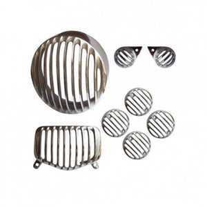 Chrome Head Tail & Indicator Pilot Light Grill Set For Royal Enfield Motorcycle Standard