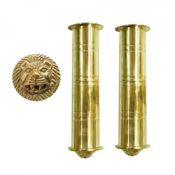 Brass Handle Grip Set Open Lion Face For Royal Enfield Motorcycle