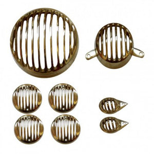 Brass Head Tail & Indicator Pilot Light Grill Set For Royal Enfield Motorcycle Classic