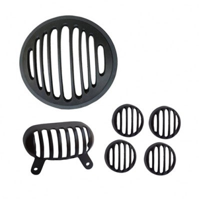 Black Head Tail & Indicator Light Grill Set For Royal Enfield Motorcycle Thunderbird
