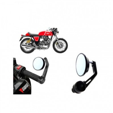 Handle Bar End Mirror Set Round Shaped For Royal Enfield GT Continental Motorcycle