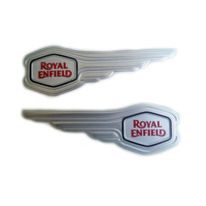 Silver Petrol Tank Motif Set For Royal Enfield Motorcycle Standard