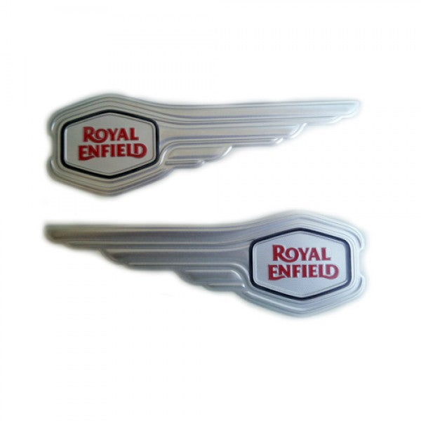 Silver Petrol Tank Motif Set For Royal Enfield Motorcycle Standard