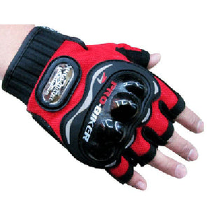 Pro Biker Half Finger Riding Gloves (Red)