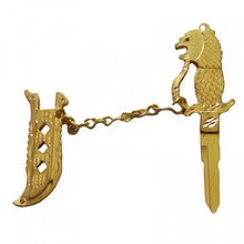 Load image into Gallery viewer, Brass Lion Face Sword Design Key Block Right Side Cut For Motorcycle