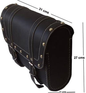 Black Leatherette Saddle Bag For Royal Enfield Motorcycle