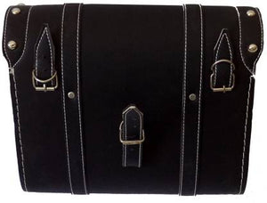 Black Leatherette Saddle Bag For Royal Enfield Motorcycle