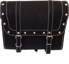 Load image into Gallery viewer, Black Leatherette Saddle Bag For Royal Enfield Motorcycle
