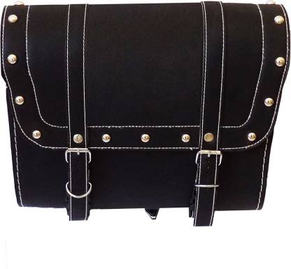 Black Leatherette Saddle Bag For Royal Enfield Motorcycle