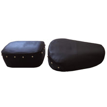Load image into Gallery viewer, Leatherette Seat Cover Black Plain With Button For Royal Enfield Classic Modal