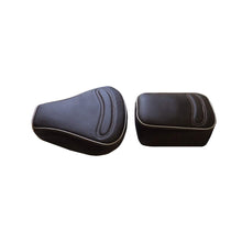Load image into Gallery viewer, Leatherette Seat Cover Black With Foam Stitch Design &amp; Piping For Royal Enfield Classic Modal