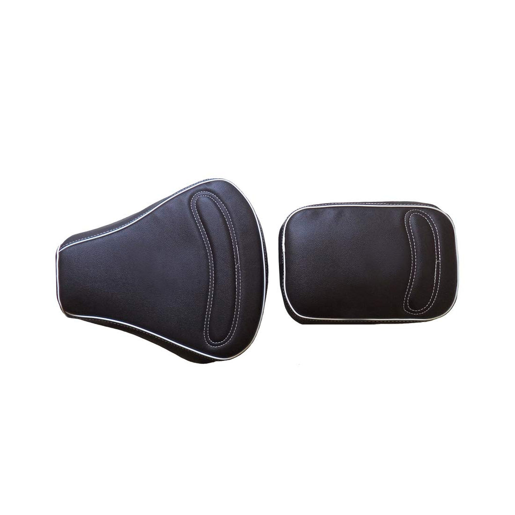 Leatherette Seat Cover Black With Foam Stitch Design & Piping For Royal Enfield Classic Modal