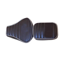 Load image into Gallery viewer, Leatherette Seat Cover Black With Foam 6 Line Stitch Design With Piping For Royal Enfield Classic Modal