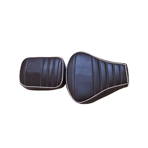 Leatherette Seat Cover Black With Foam 6 Line Stitch Design With Piping For Royal Enfield Classic Modal
