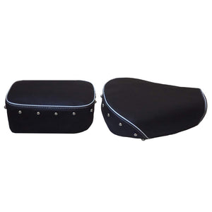 Leatherette Seat Cover Black With Button & Piping For Royal Enfield Classic Modal