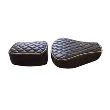 Load image into Gallery viewer, Leatherette Seat Cover Black With Foam Burfi Design For Royal Enfield Classic Modal