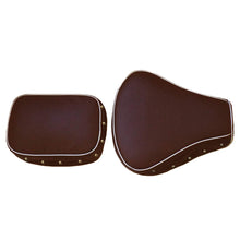 Load image into Gallery viewer, Leatherette Seat Cover Dark Brown With Foam Button &amp; Piping For Royal Enfield Classic Modal