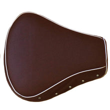 Load image into Gallery viewer, Leatherette Seat Cover Dark Brown With Foam Button &amp; Piping For Royal Enfield Classic Modal