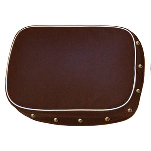 Leatherette Seat Cover Dark Brown With Foam Button & Piping For Royal Enfield Classic Modal