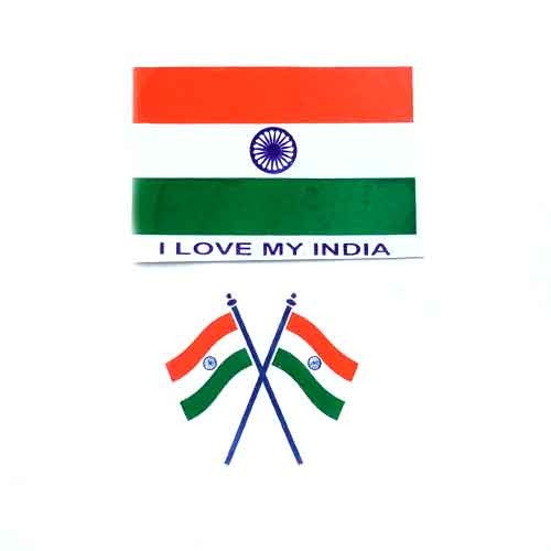 Set Of Two Stickers Indain Flag