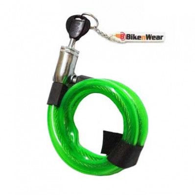 Green Multipurpose Spiral Lock  For Motorcycles & Cycles