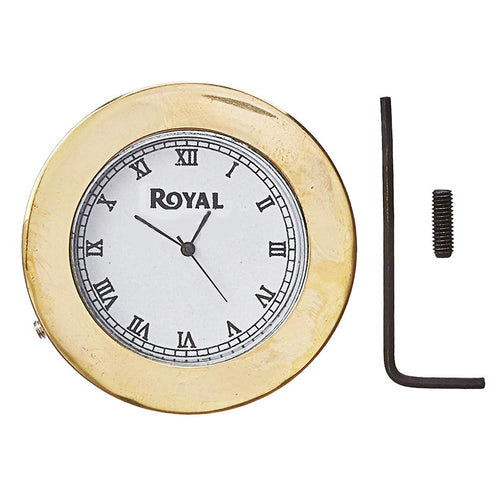 Brass Stem Nut Handle Clock White Dial Roman Numbers For Royal Enfield Motorcycle