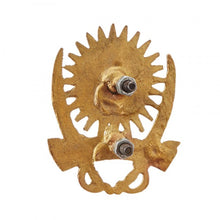 Load image into Gallery viewer, Brass Rear Number Plate Sun Symbol With Sword For Royal Enfield Motorcycle